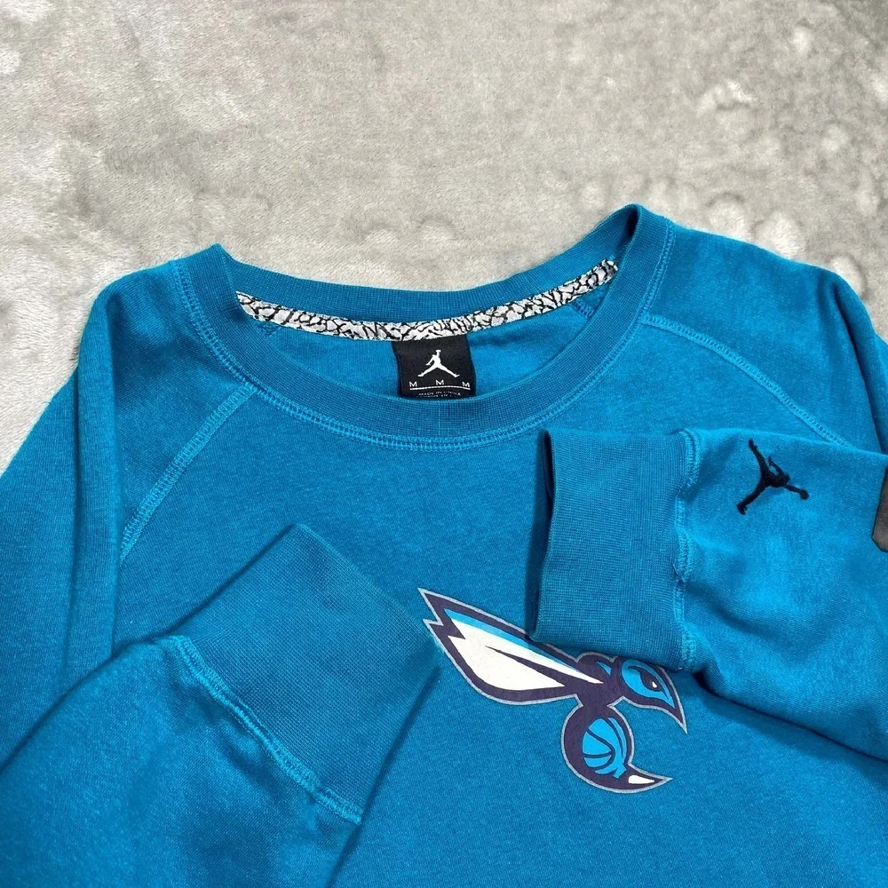 Nike Jordan Charlotte Hornets Sweatshirt M‎ Crewneck Pullover Jumpman